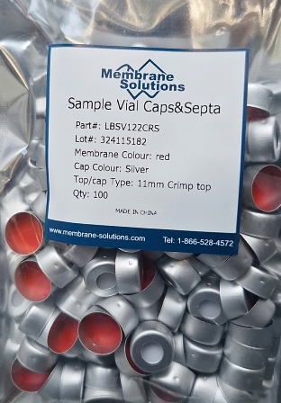 Nắp nhôm 2ml LBSV122CRS- PTFE Đỏ/Silicone Trắng